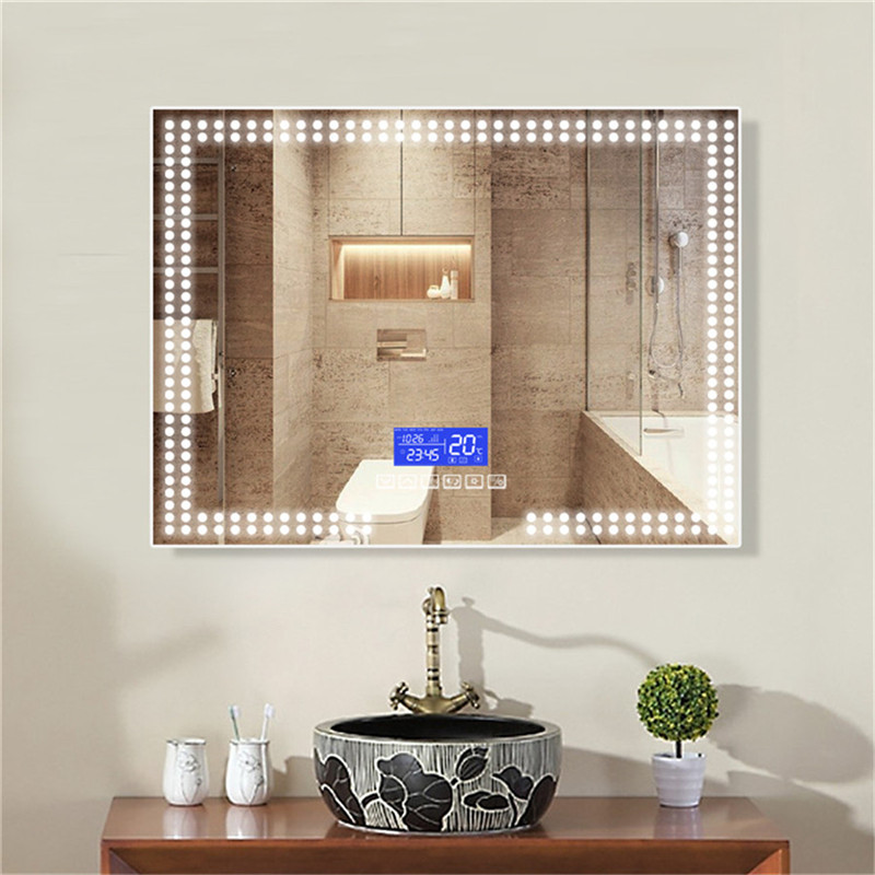 Khung tường cao chất lượng lắp sẵn đèn LED Lighted wall Gương phòng tắm với sinh viên bluetooth.